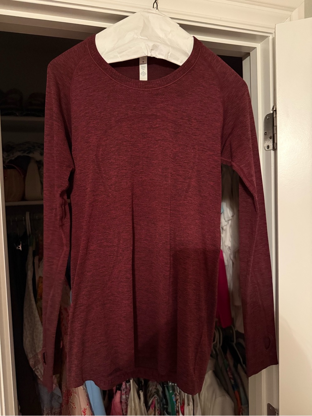 lululemon athletica Long Sleeve Burgundy Swiftly Tech Top